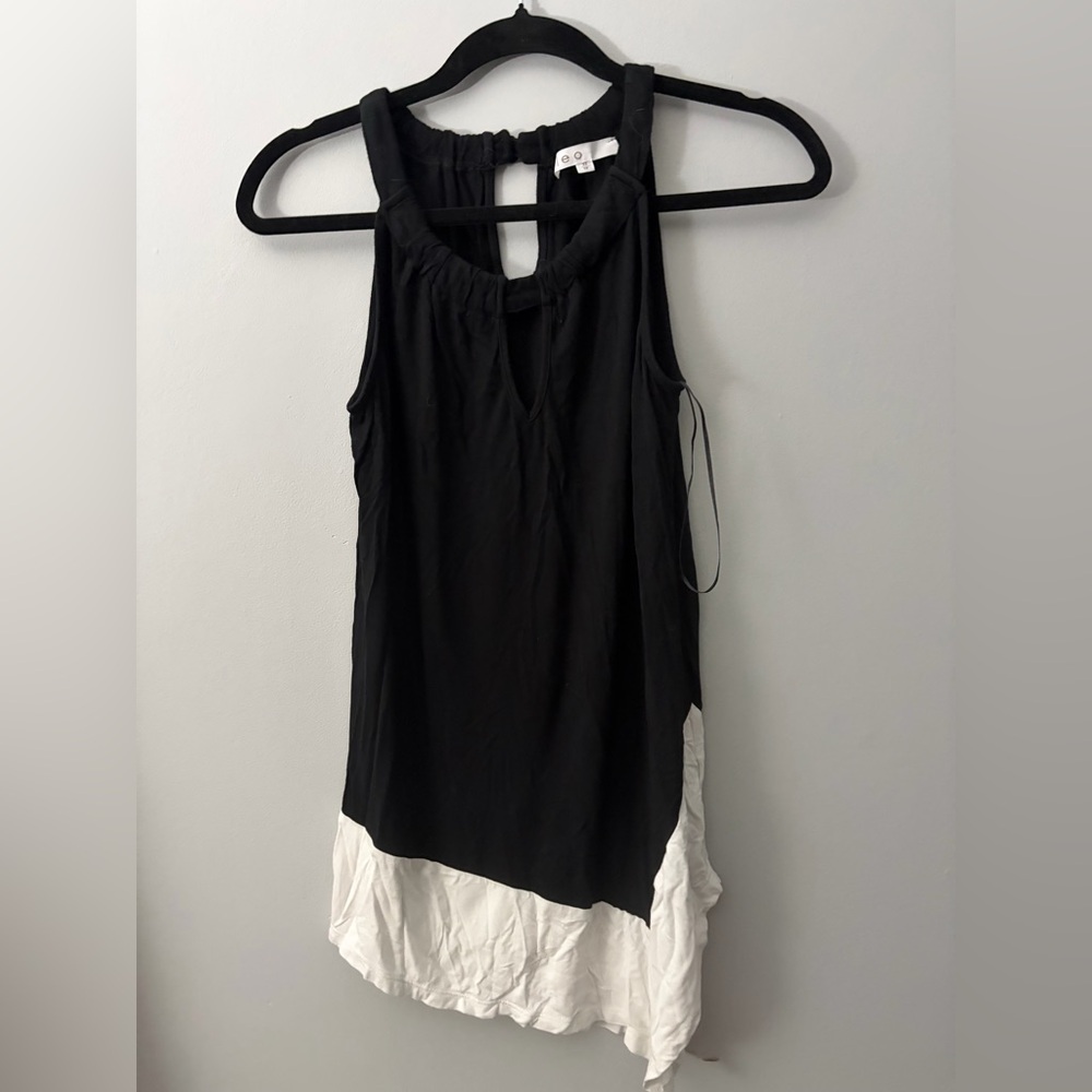 Cleo Black and White Asymmetrical Tank Top
